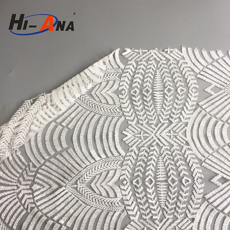 hi-ana fabric2 ISO 9001:2000 certification Top quality lace fabric with rhinestone