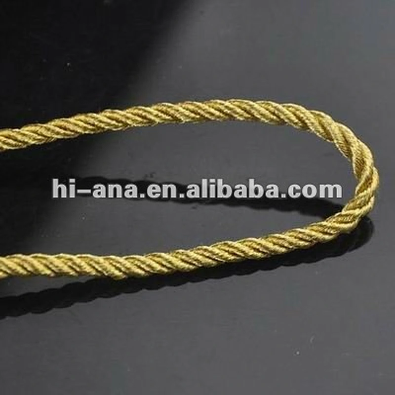 Dia:3mm Decorative metallic rope for curtain China supplier