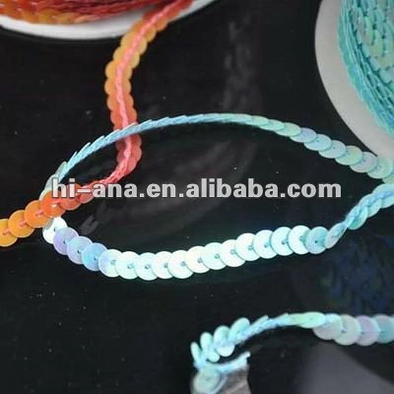 Sew Flat Round Strung Sequin Trim