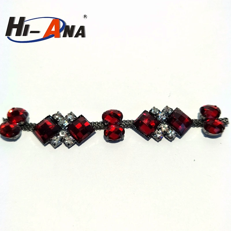 Cheap price china team Custom Gift 24 row crystal rhinestone chain trimming
