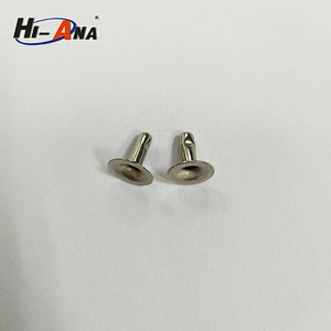 size 12x6mm metal rivet with double face and smooth style China supplier