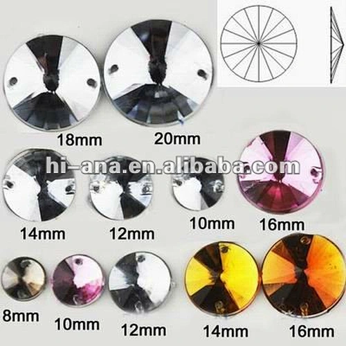 ROUND TIP Acrylic Stone Beads with hole