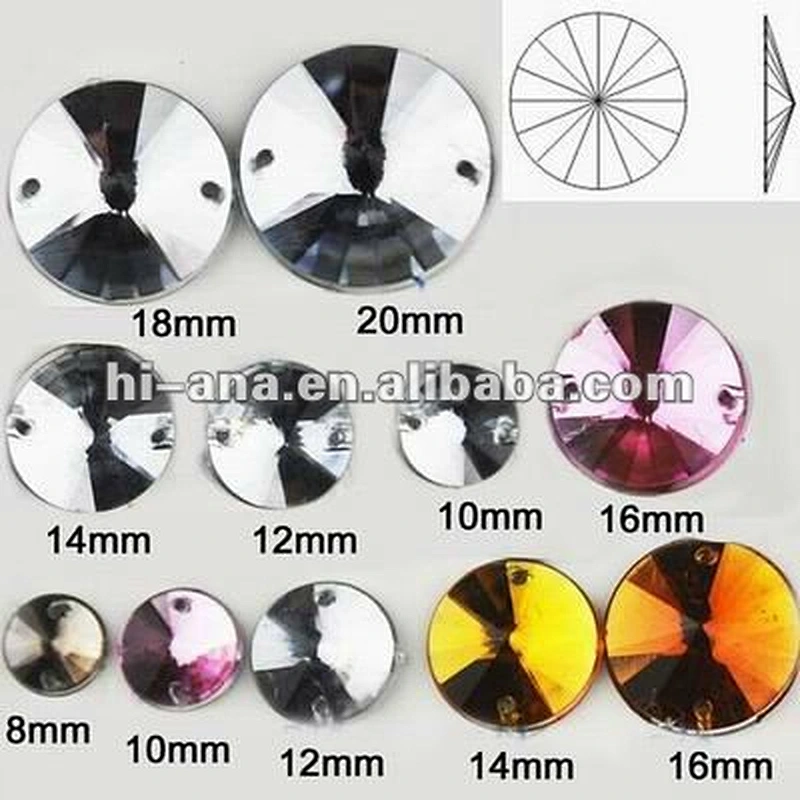 ROUND TIP Acrylic Stone Beads with hole