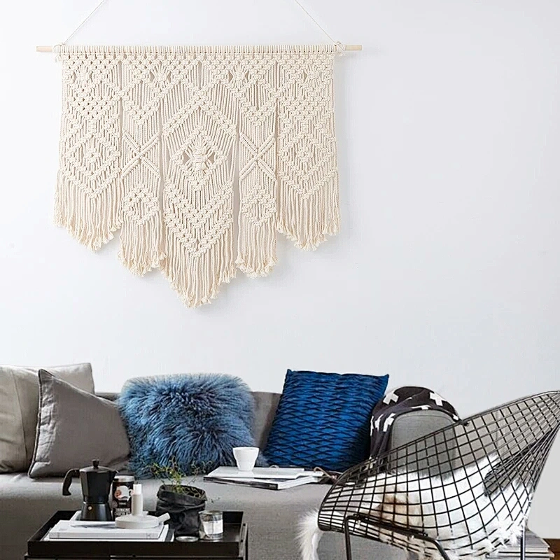 HI-ANA 2018 Pure Cotton thread Made Wall Hanging Macrame Curtains