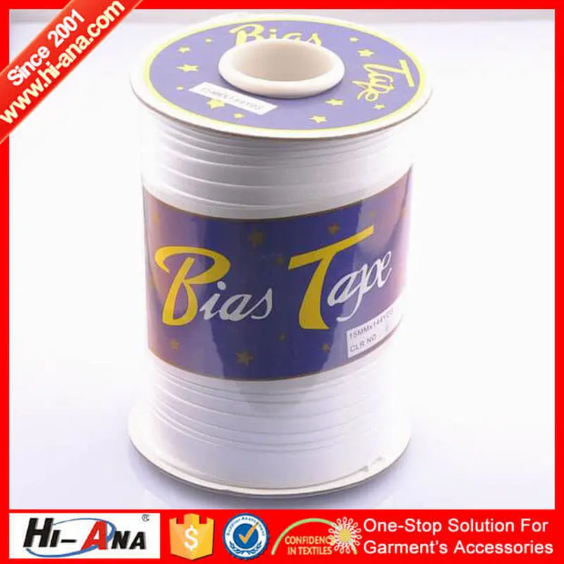 hi-ana stock White satin bias tape