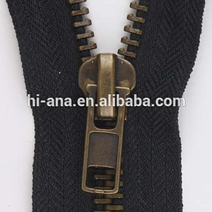 No 8 Antique Brass Metal Zipper
