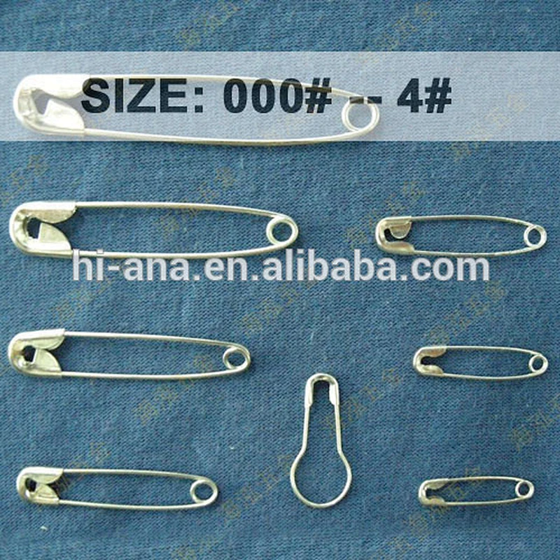 Wholesale 00 Nickle Free Silver Metal Steel Safety Pin