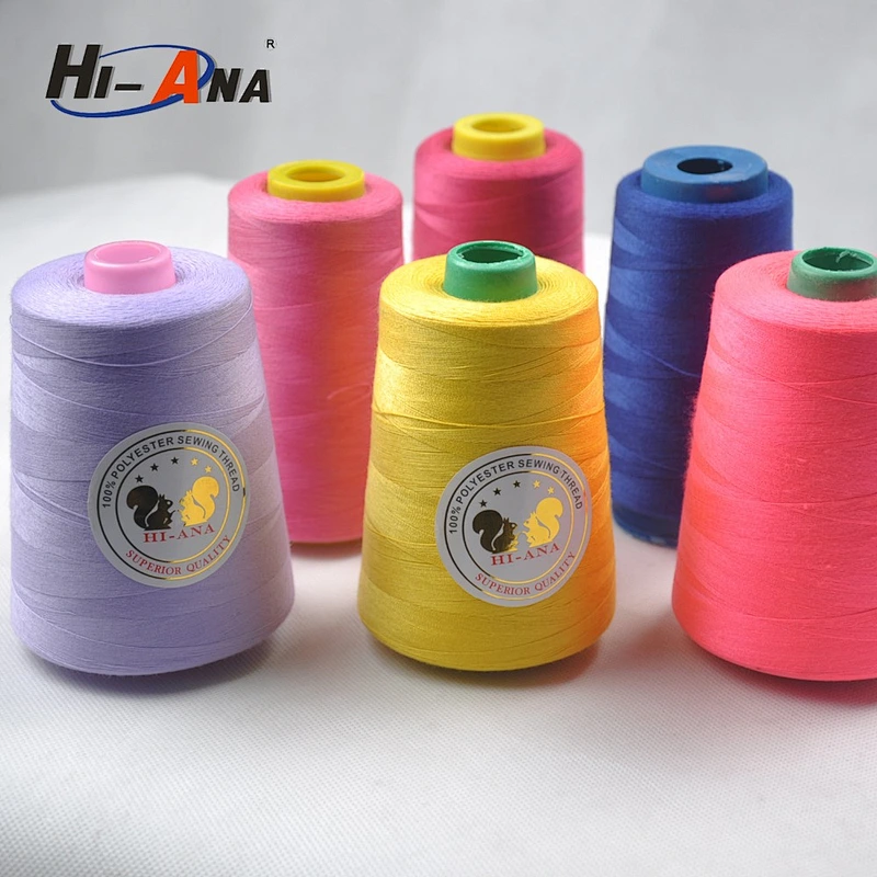 hiana thread3 Guick lead times for samples dyed sewing thread 40s/2 100 polyester