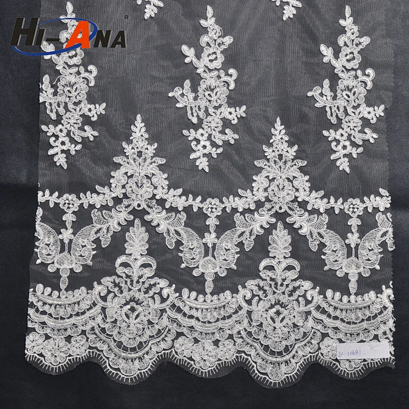 Over 95% accessories exported Ningbo sequin embroidery beaded lace fabric