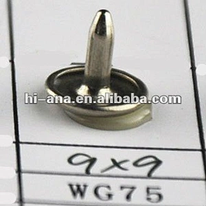 size 9x9mm metal rivet with double face China supplier