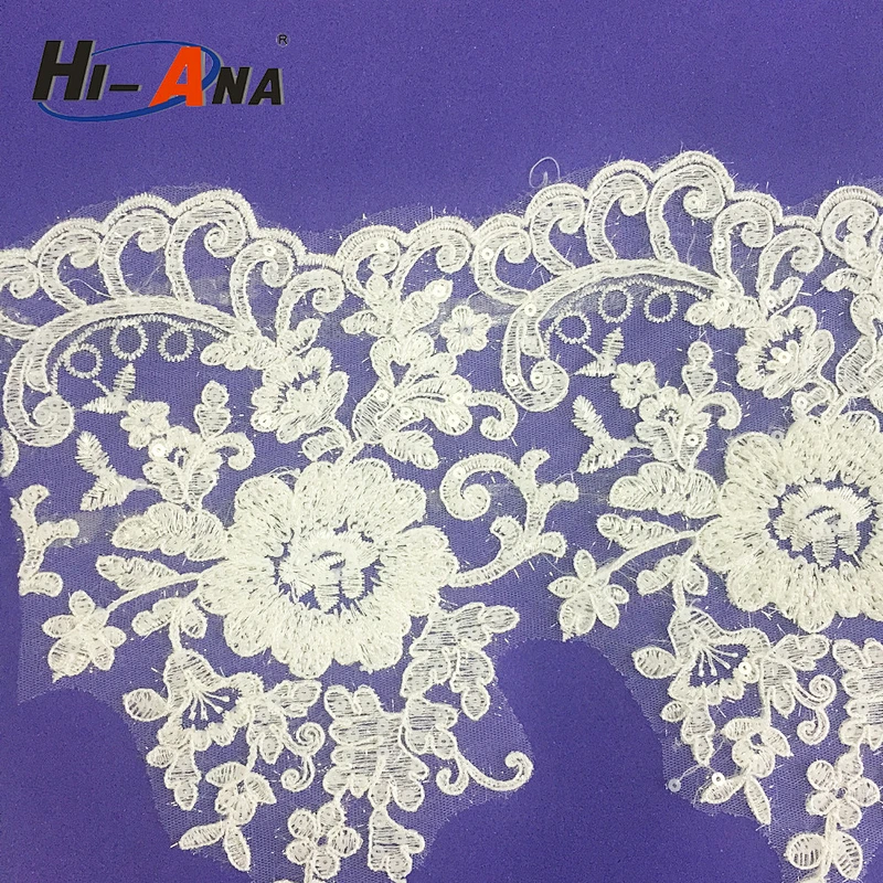 hi-ana lace1 Trade assurance High quality embroidery lace sequin pearl