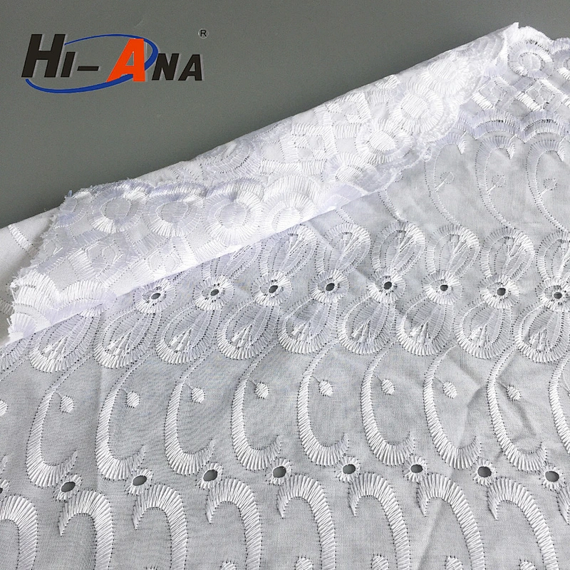 100% cotton lace fabric and width 135 cm
