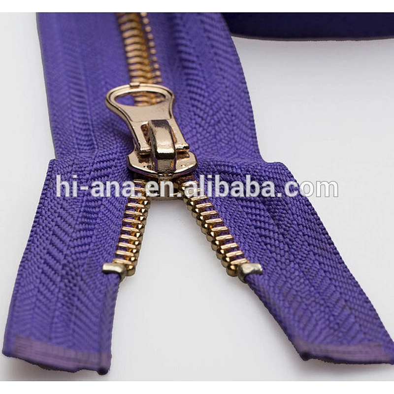 Brass Zippers with Metal Teeth