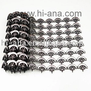 Decorative plastic rhinestone trim crystal fabric mesh banding