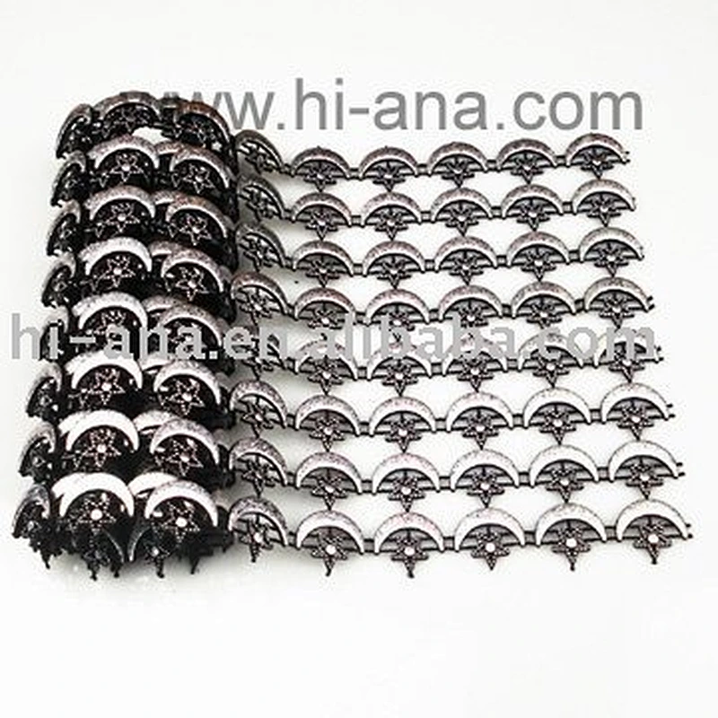 Decorative plastic rhinestone trim crystal fabric mesh banding