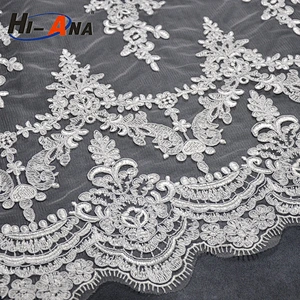 Over 95% accessories exported Ningbo sequin embroidery beaded lace fabric