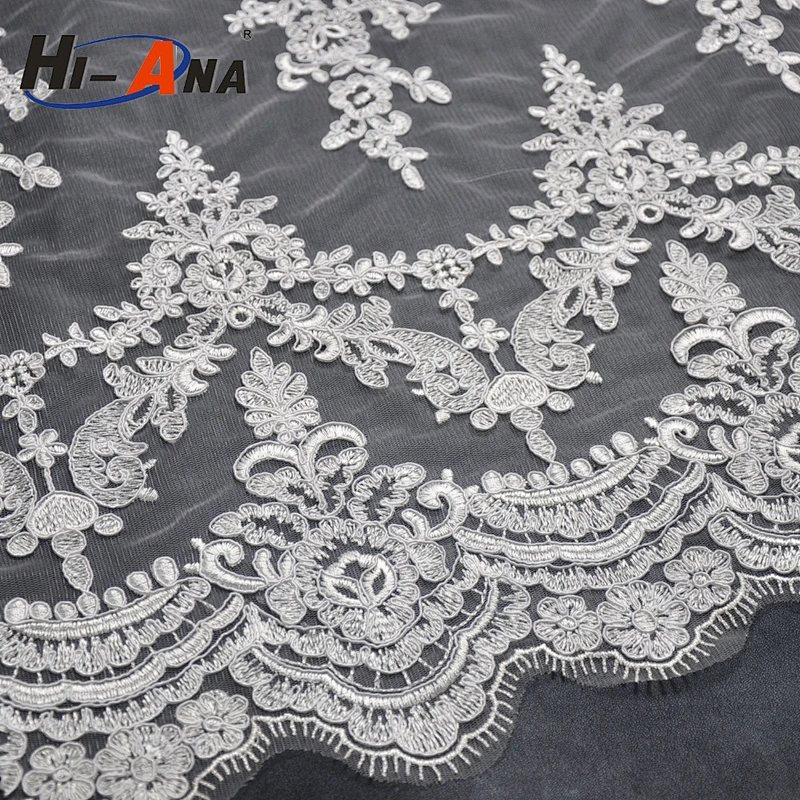 Over 95% accessories exported Ningbo sequin embroidery beaded lace fabric