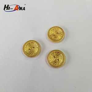 Gold plated buttons for garment