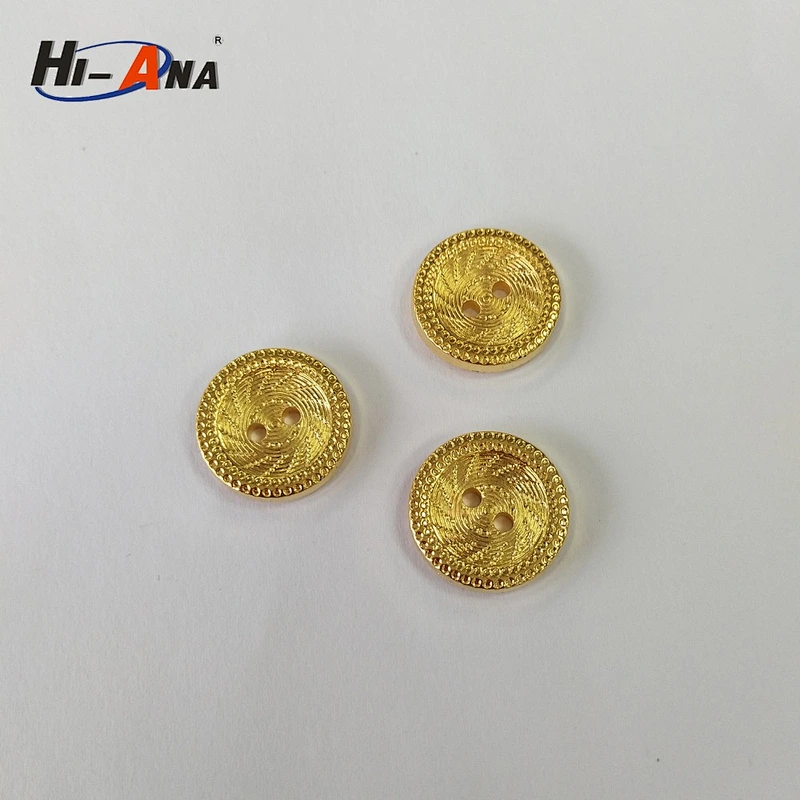 Gold plated buttons for garment