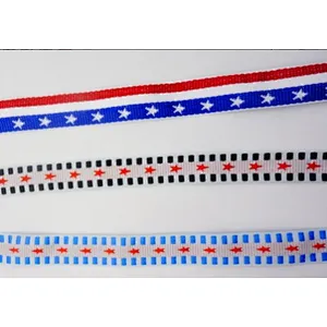 hi-ana ribbon 269 100% polyester damask jacquard ribbon with star logo