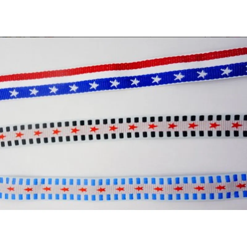hi-ana ribbon 269 100% polyester damask jacquard ribbon with star logo