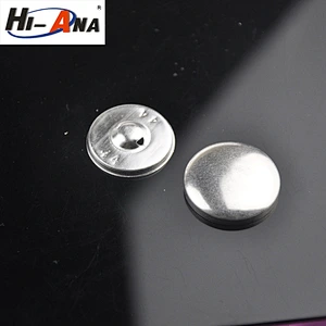 wholesale aluminum cover buttons size 44L covered button with alum face and leg China supplier