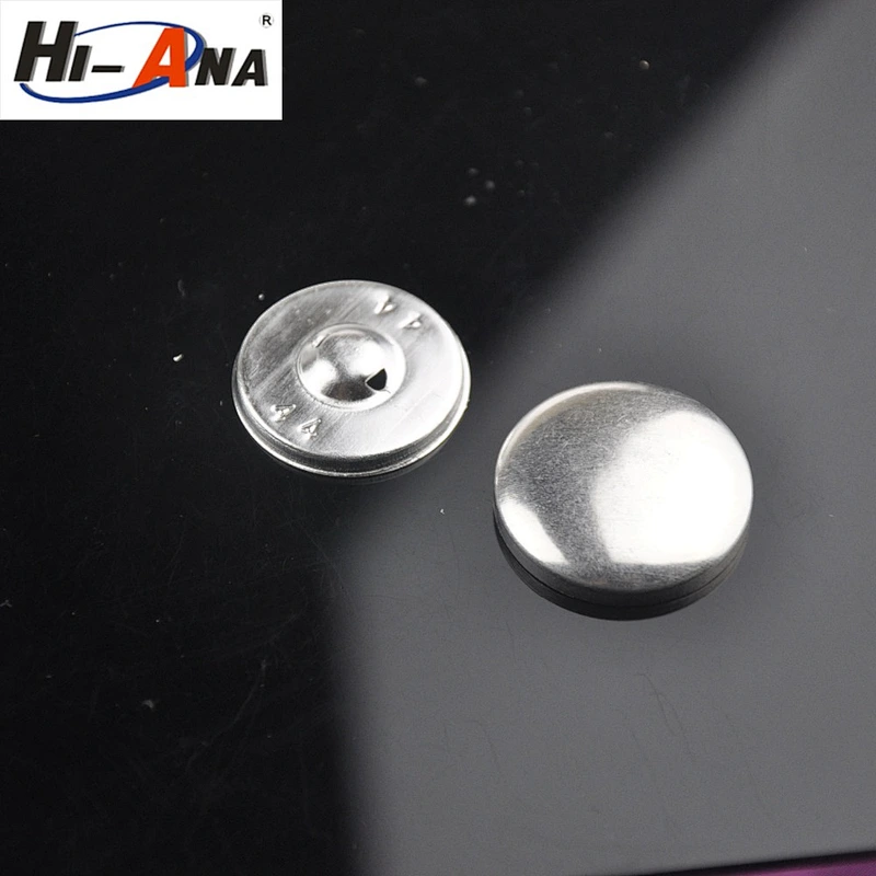 wholesale aluminum cover buttons size 44L covered button with alum face and leg China supplier
