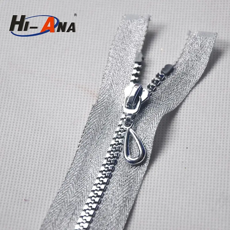 Plastic Zippers Silver Teeth O/E with Sliver Tape