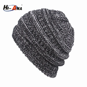 HI-ANA Women Winter Hat Ponytail Messy Bun Knit Beanie Tail Ribbed Hat Cap turban hat for women