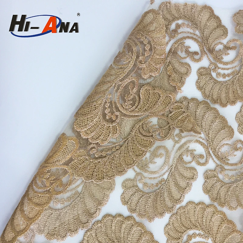 hi-ana fabric3 ISO 9001 Factory Custom fancy fabric for wedding dress lace