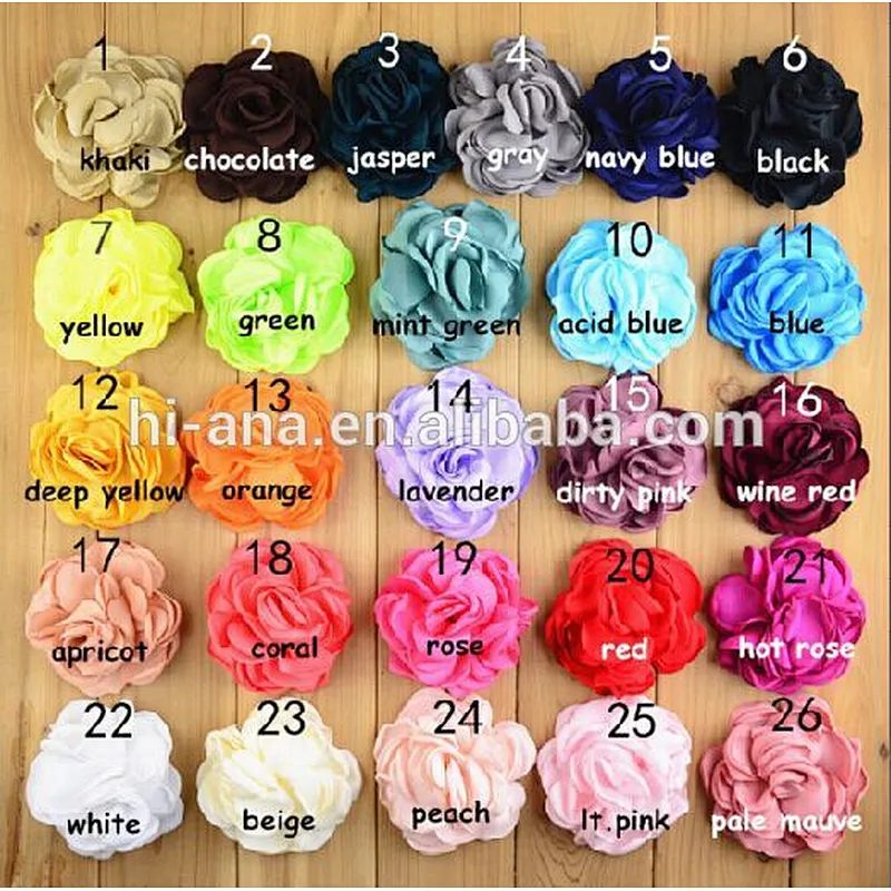 The new children's first flower 9CM solid color baked flowers with 5.5CM hairpin girl headdress 26 ribbon clip