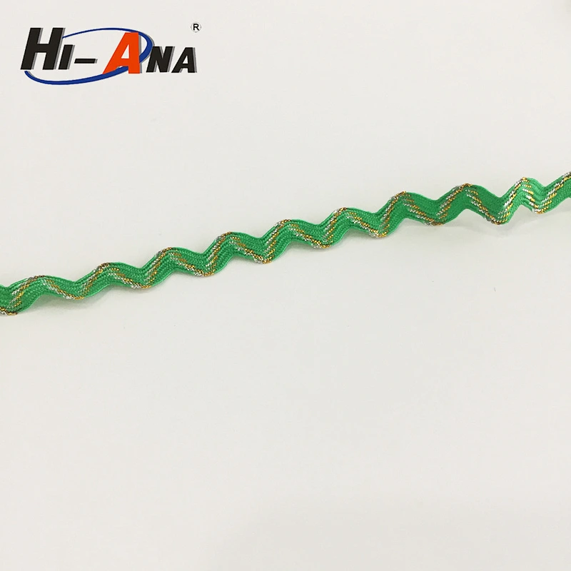 Metallic Yarn Zig Zag Lace Trimming