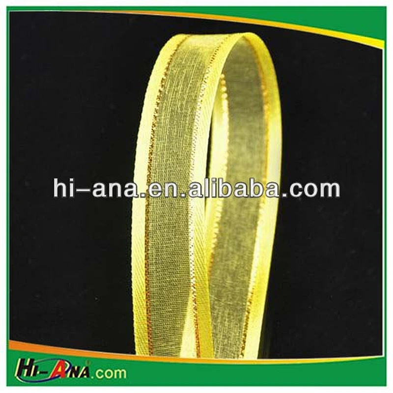 Wedding Organza Ribbon with Metallic Edge 3/8