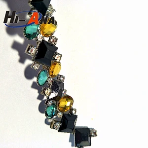 hi-ana rhinestone3 15 years factory experience multi color fancy rhinestone chain trimming