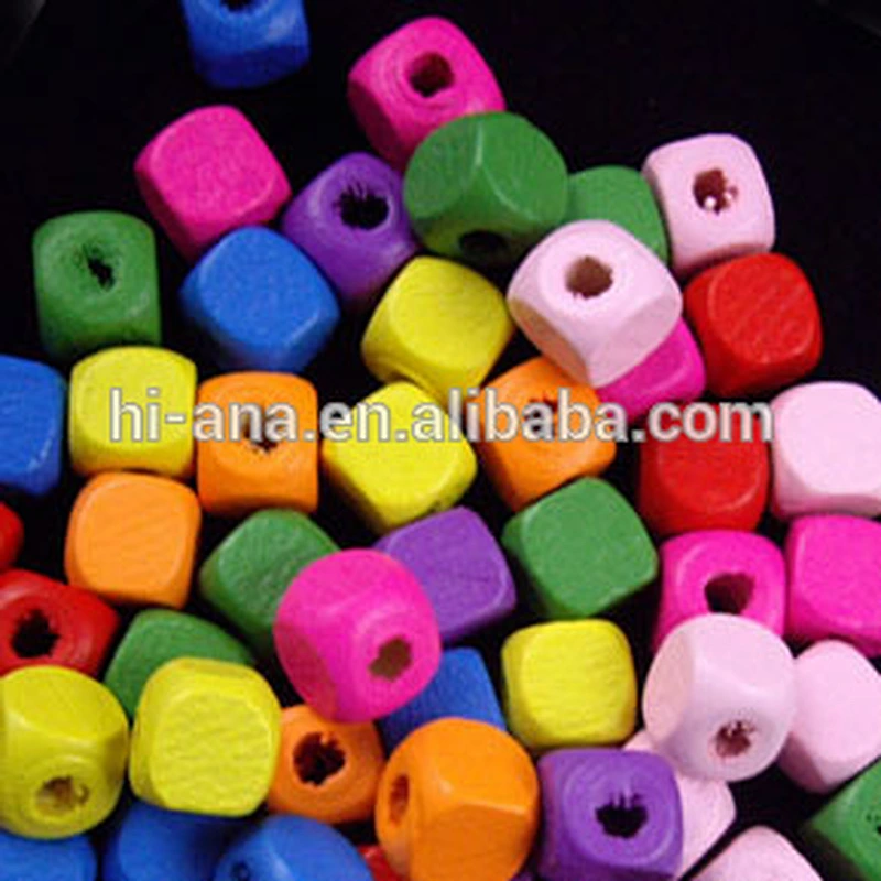 painted wood beads