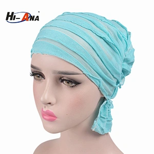 wholesale 2018 New trade two-tone braided head cap India turban hat for women