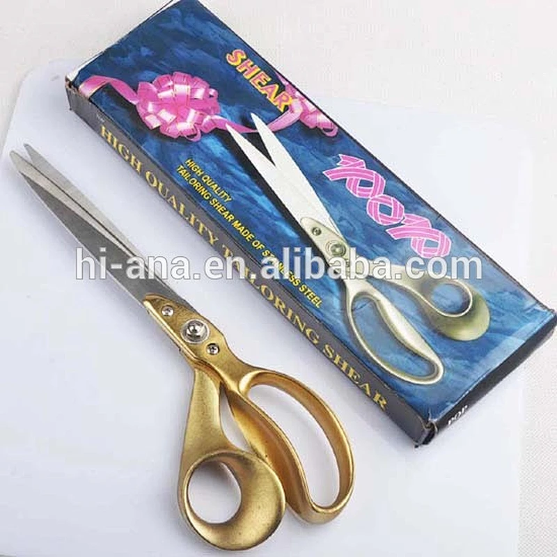 golden handle cloth cutting metal scissor