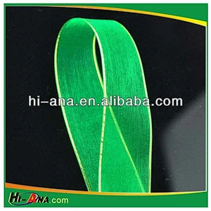 Nylon Organza Silk Ribbon with Gold Edge 3/4