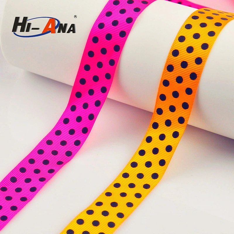 hi-ana ribbon 214 Halloween Spider color wave point Printed Grosgrain Ribbon