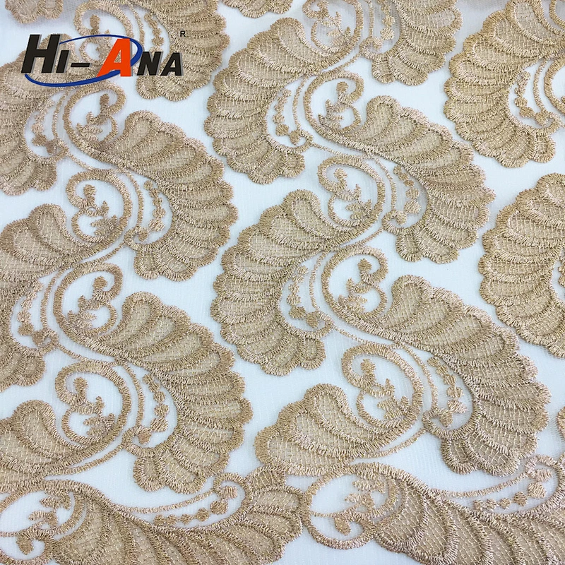 hi-ana fabric3 ISO 9001 Factory Custom fancy fabric for wedding dress lace