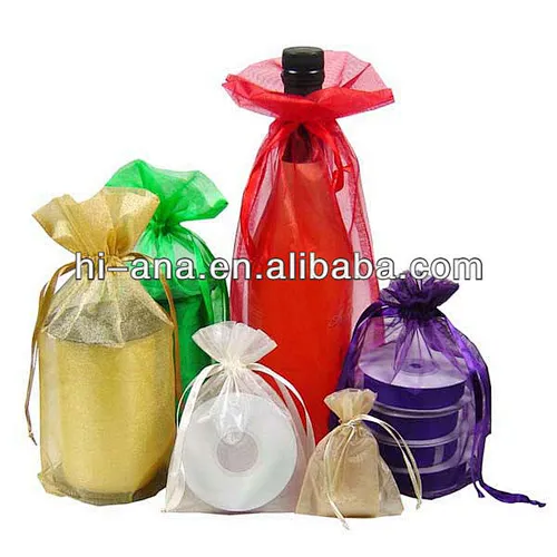 personalized organza bag with logo ribbon