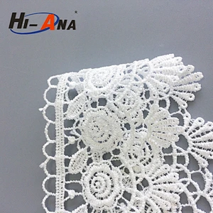 Stict QC 100% Yiwu chemical lace embroidery fabric