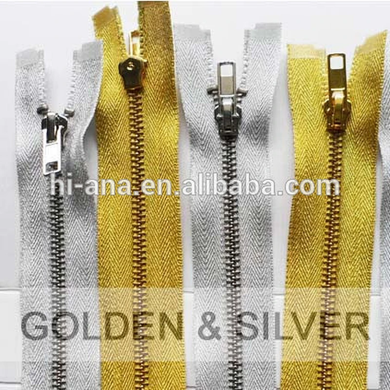 #5 Metal Gold Zipper o/e with Golden Tape