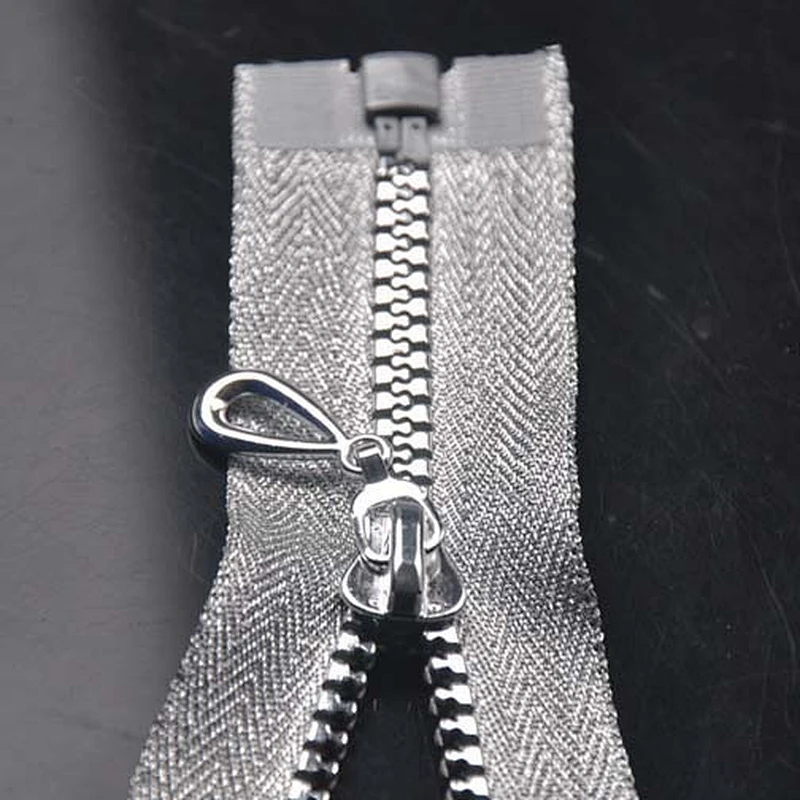 Plastic Zippers Silver Teeth O/E with Sliver Tape