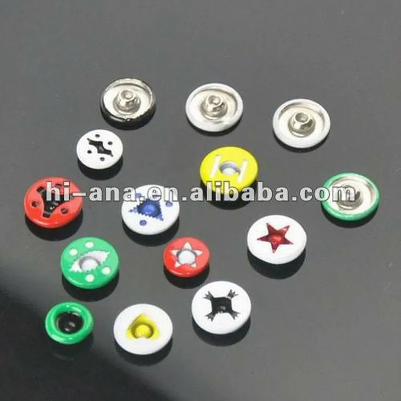 fashion metal rivet cap face with priting China supplier