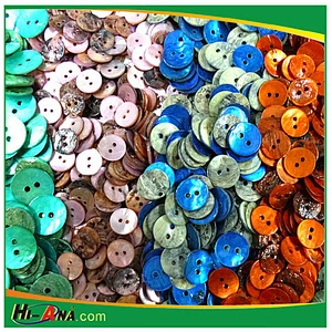 coloured shell buttons