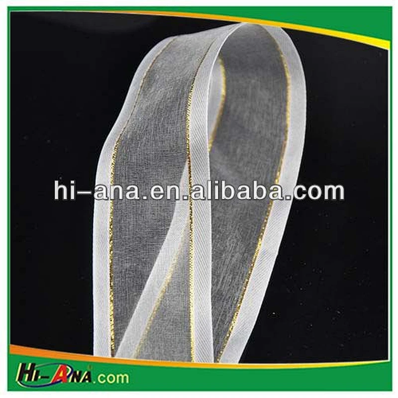 Nylon Organza Ribbon with Silver Edge 1-1/2