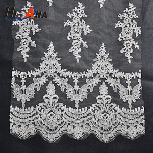 Over 95% accessories exported Ningbo sequin embroidery beaded lace fabric