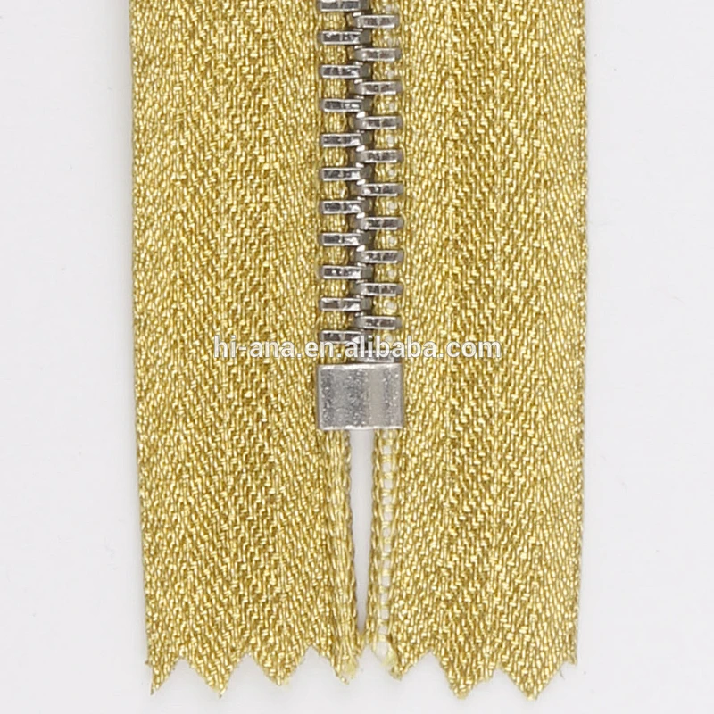 #5 Metal Gold Zipper o/e with Golden Tape