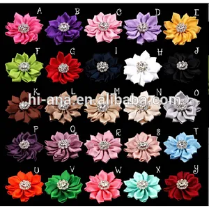 New explosion - paragraph multi - angle plus diamond ribbons flowers baby handmade cloth flowers hair accessories 25
